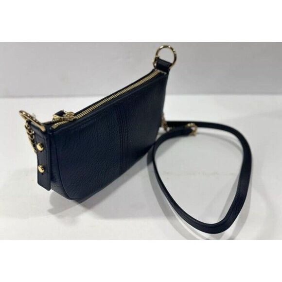 Fossil Jolie Black Gold Mini Bag Crossbody Purse Soft Genuine Leather - Picture 5 of 13